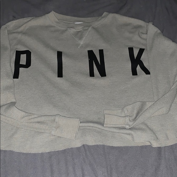 PINK Victoria's Secret Tops - Cropped VS Pink Thermal Shirt